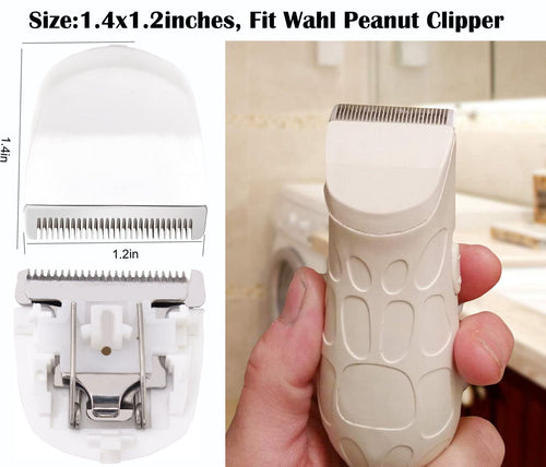 2 Pack Professional Peanut Clipper/Trimmer Snap On Replacement Blades #2068-300 - Compatible with Wahl Peanut Hair Clipper/Trimmer, White