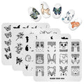 KADS Nail Art Stamp Plate Cute Animal Series Nail stamping plate Template Image Plate Nail Art DIY Decoration Tool Butterfly Dog Fox