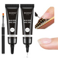 MIZHSE Builder Gel for Nails, 2Pcs 15mL Clear Hard Builder Gel for Nail Thickening Tip Design Rhinestone Glue U V LED Extension for Nail Art Design