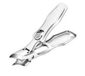 Premium Silver Anti-Splash Stainless Steel Safety Lock Nail Clipper with Catcher for Fingernails and Toenails (Slanted Edge)