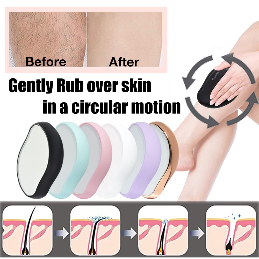 G.Liane Crystal Hair Eraser,Crystal Hair Remover and Exfoliator,Nano Glass Hair Remover Stone,Reusable Painless Physical Hair Removal Depilator for Men Women Quick Soft Silky Skin