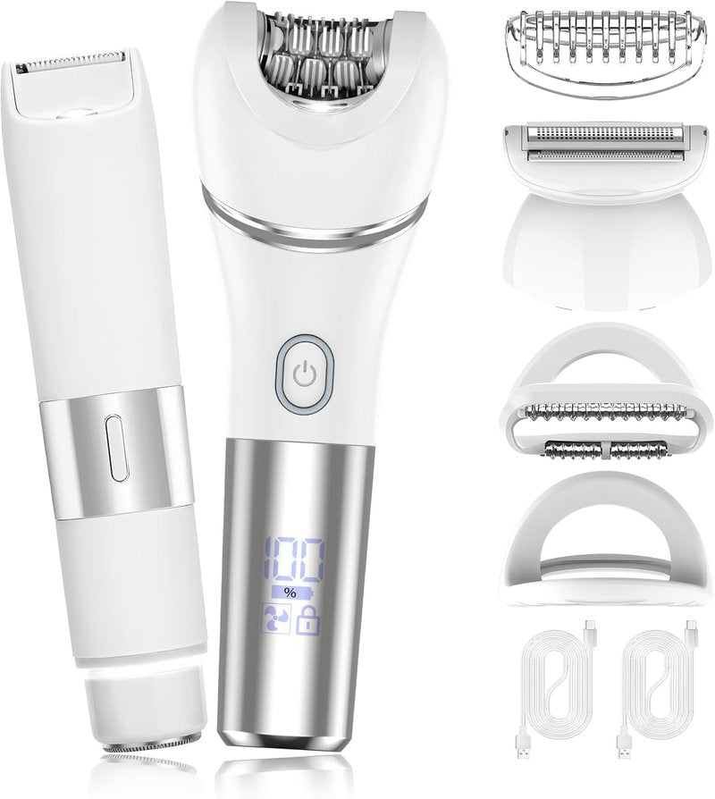 Zesuti Epilators | 2-in-1 Electric Hair Removal Razors for Women - Dual Head Bikini Trimmer & Facial Shaver