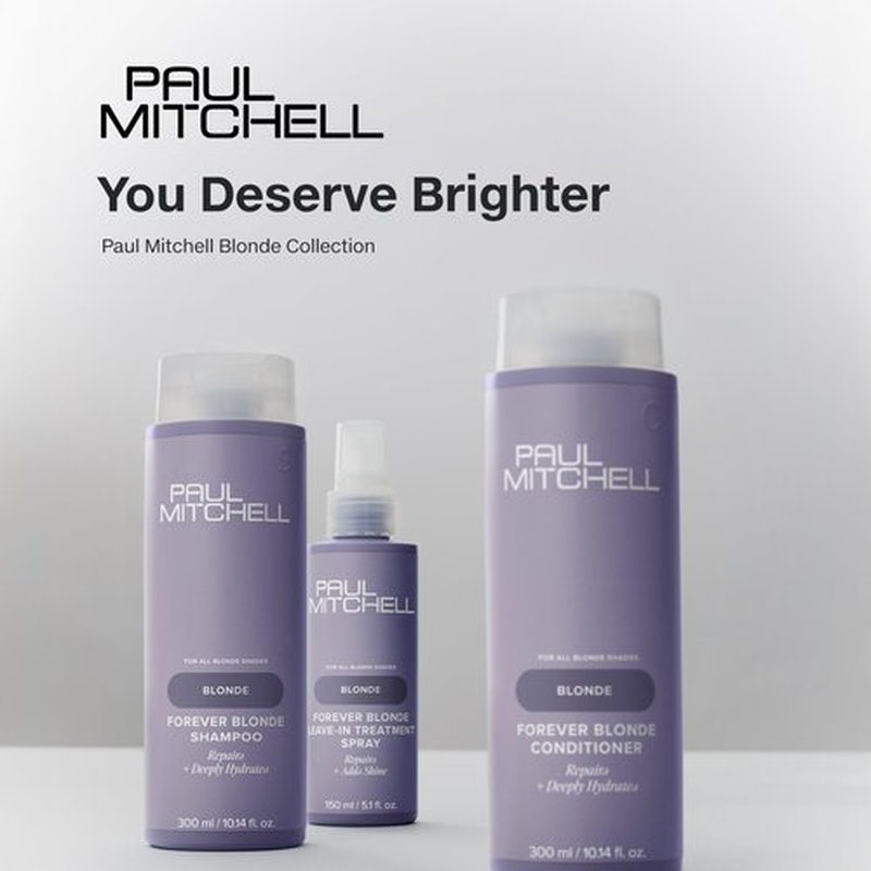 Paul Mitchell Forever Blonde Shampoo, Repairs + Deeply Hydrates, Ideal For Bleached + Lightened Hair, 10.14 fl oz
