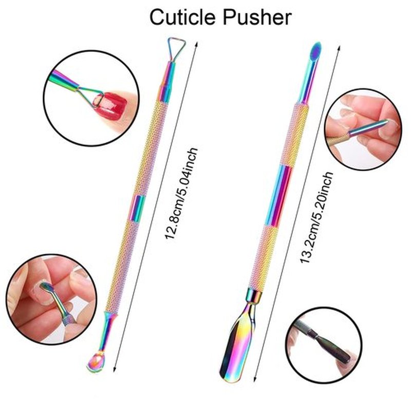 Cuticle Trimmer with Cuticle Pusher and Cutter,Cuticle Remover Nippers Professional Stainless Steel Cutter Clippers,Pedicure Manicure Tools for Fingernails Toenails