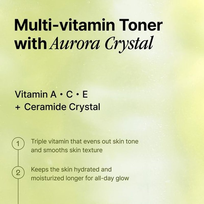 Ooznary Vita 3 Aurora Fixer Toner with Vitamin ACE and Triple Centella for Even Tone Solution | Korean Skin Care | 2.03 fl.oz 60ml