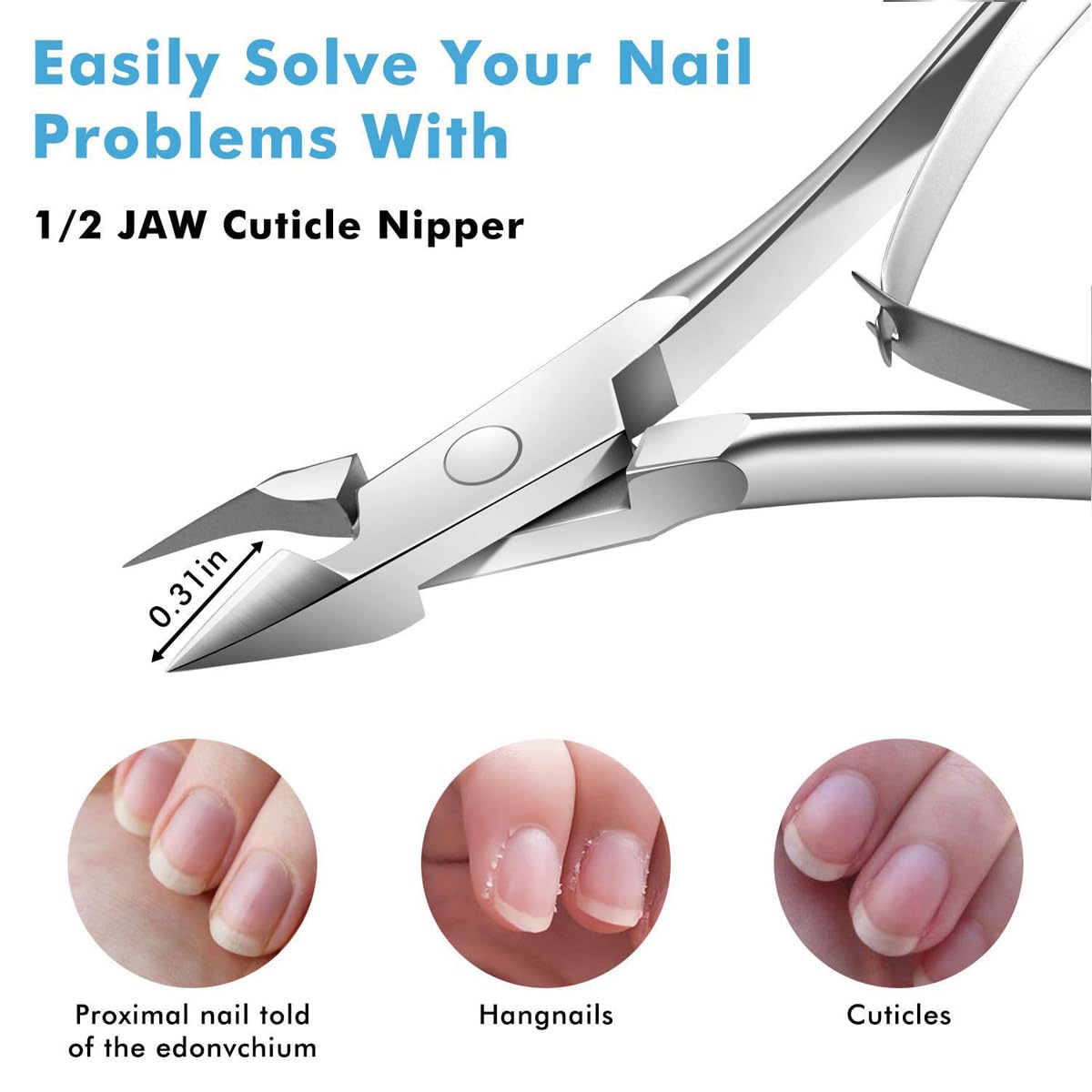 5 Packs Cuticle Trimmer, Cuticle Nippers Professional Stainless Steel Cuticle Cutter Clippers Cuticle Remover, Pedicure Manicure Tools for Fingernails and Toenails