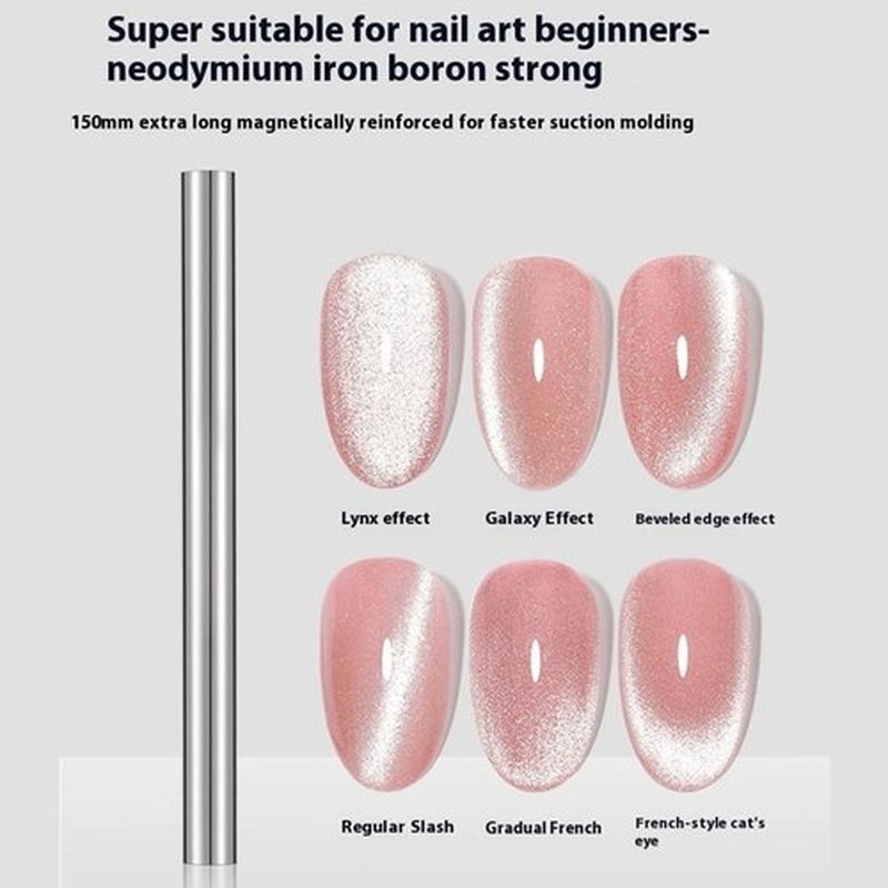 Cat Eye Magnet for Nails,11 PCS Cateye Magnets, Cat Eye Gel Nail Polish Magnet Tools, Strong Magnetic Square Round Double Ended Magnet Stick Diverse Glassy Cateye Effect