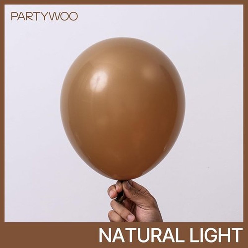 PartyWoo Brown Balloons - 120-Piece Boho Neutral Fall Arch Kit | 18", 12", 10", 5" Sizes for Birthday & Baby Shower