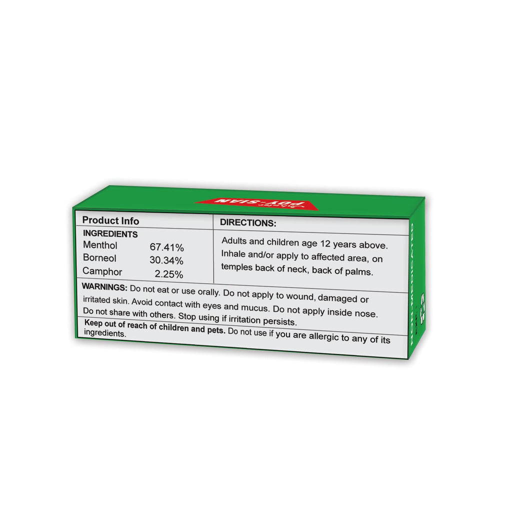 POY-SIAN Thai Pim-Saen Cotton Nasal Inhaler 8 ml (Pack of 3)