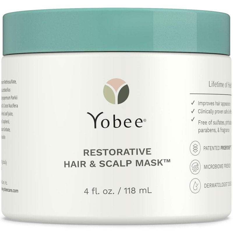 Yobee Restorative Scalp Mask - Probiotic Hair Treatment for Dry, Itchy Scalp - 4 fl oz