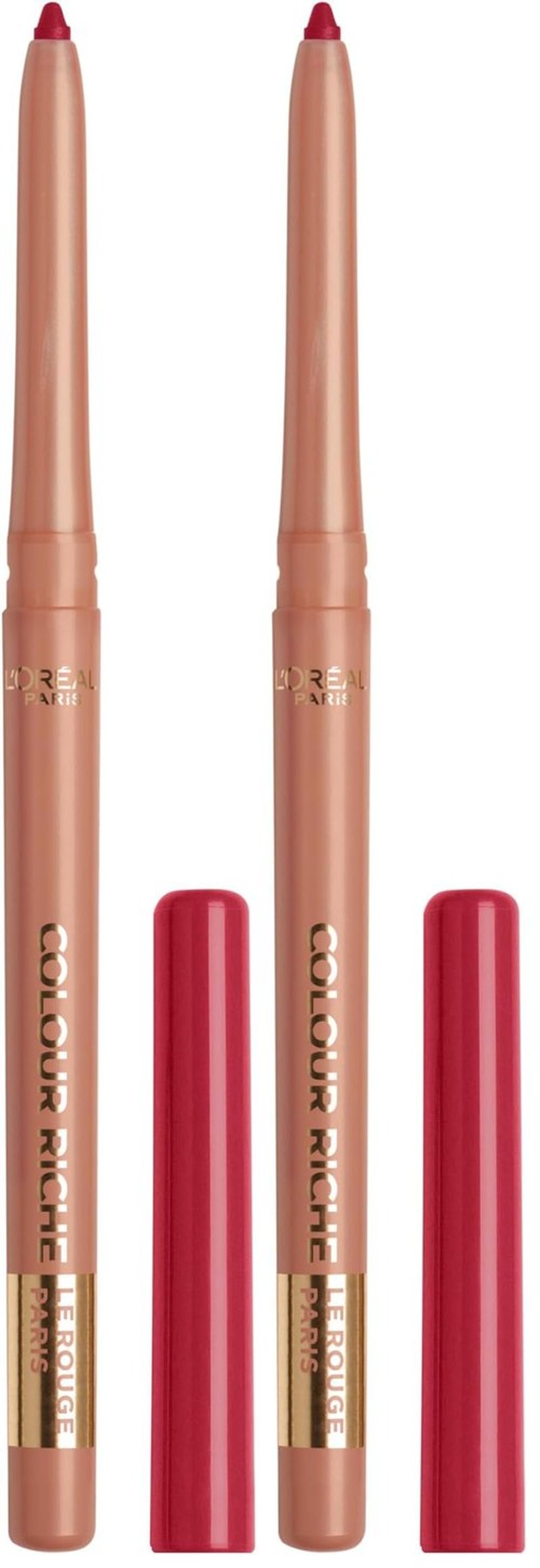 L'Oreal Paris Colour Riche Lip Liner Pencil, Creamy Lip Liner with Omega 3 and Vitamin E, 300 Le Rouge Paris (True Red) (Pack of 2)