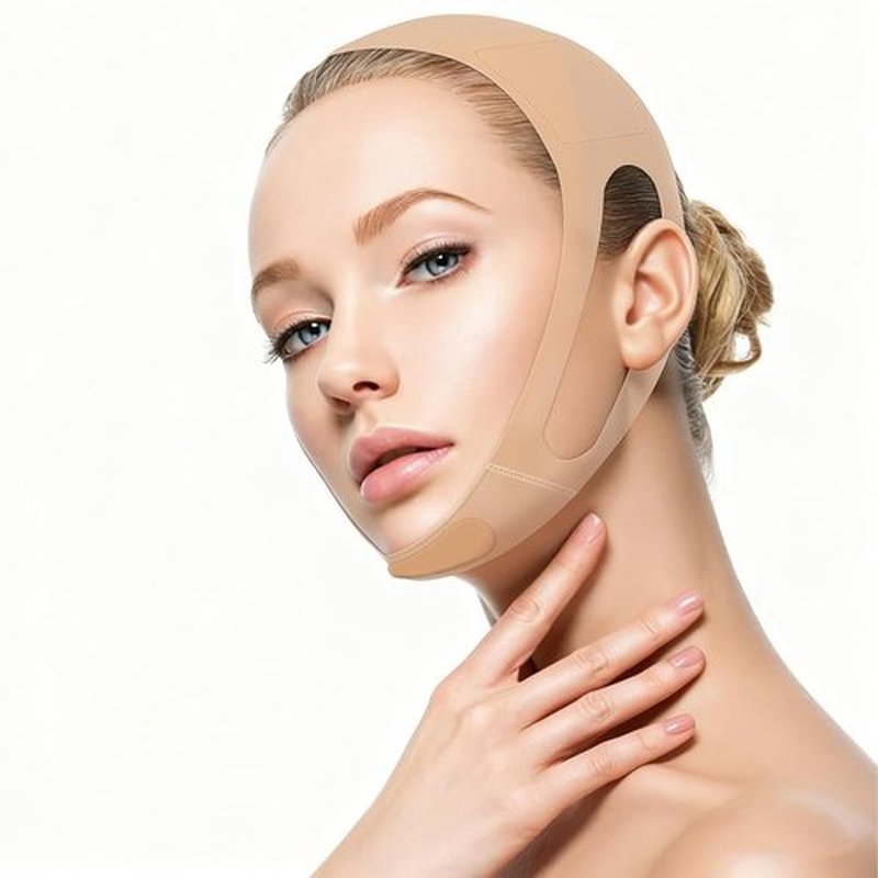 Skiennix V Line Lifting Mask - Ear-Friendly Chin Strap for Sleeping | Reusable U-Shaped Double Chin Support