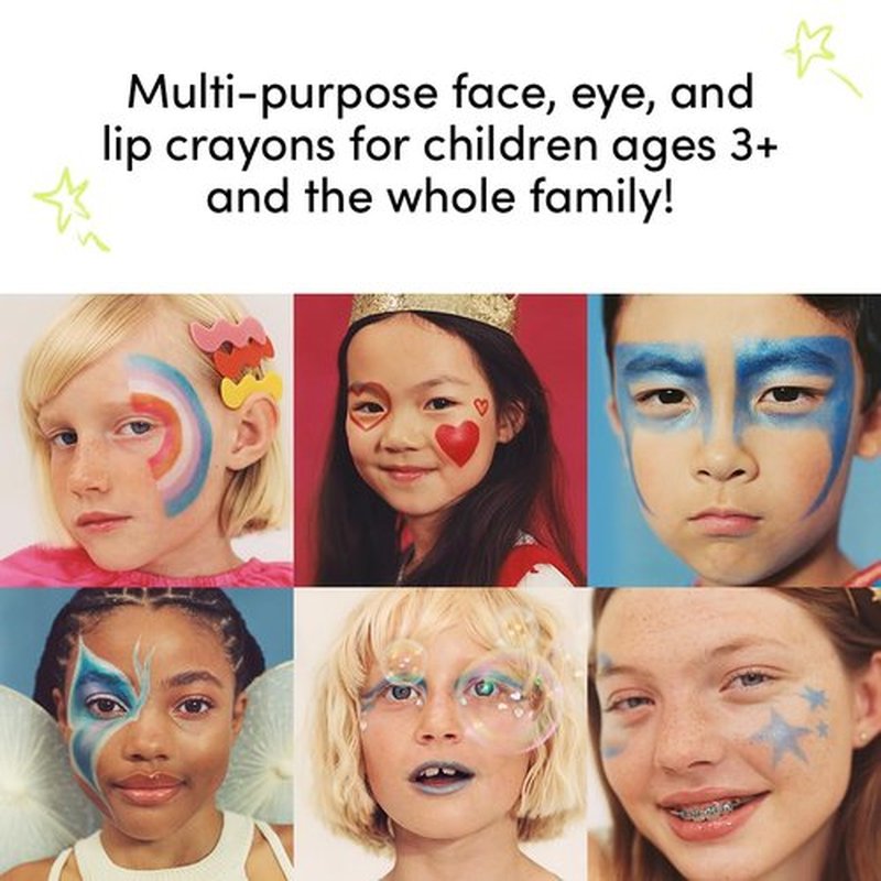 Evereden Kids Fantasy Face Crayon: Unicorn - Non Toxic Kids Makeup & Multi-Purpose Face, Eye, & Lip Crayon - Natural, Vegan, & Clean Makeup - Safe for Sensitive Skin