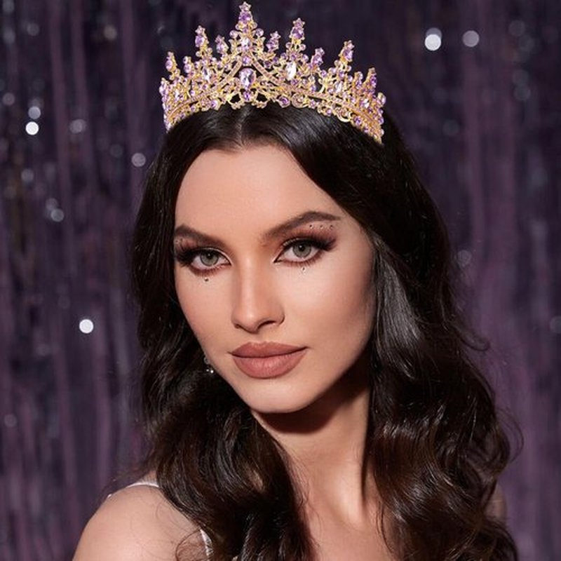 TOBATOBA Purple Crown for Women Crystal Queen Crown Princess Tiara, coronas para 15 años corona para pastel, Wedding Tiara for Bride Bridal Hair Accessories Birthday Prom Pageant Party Halloween