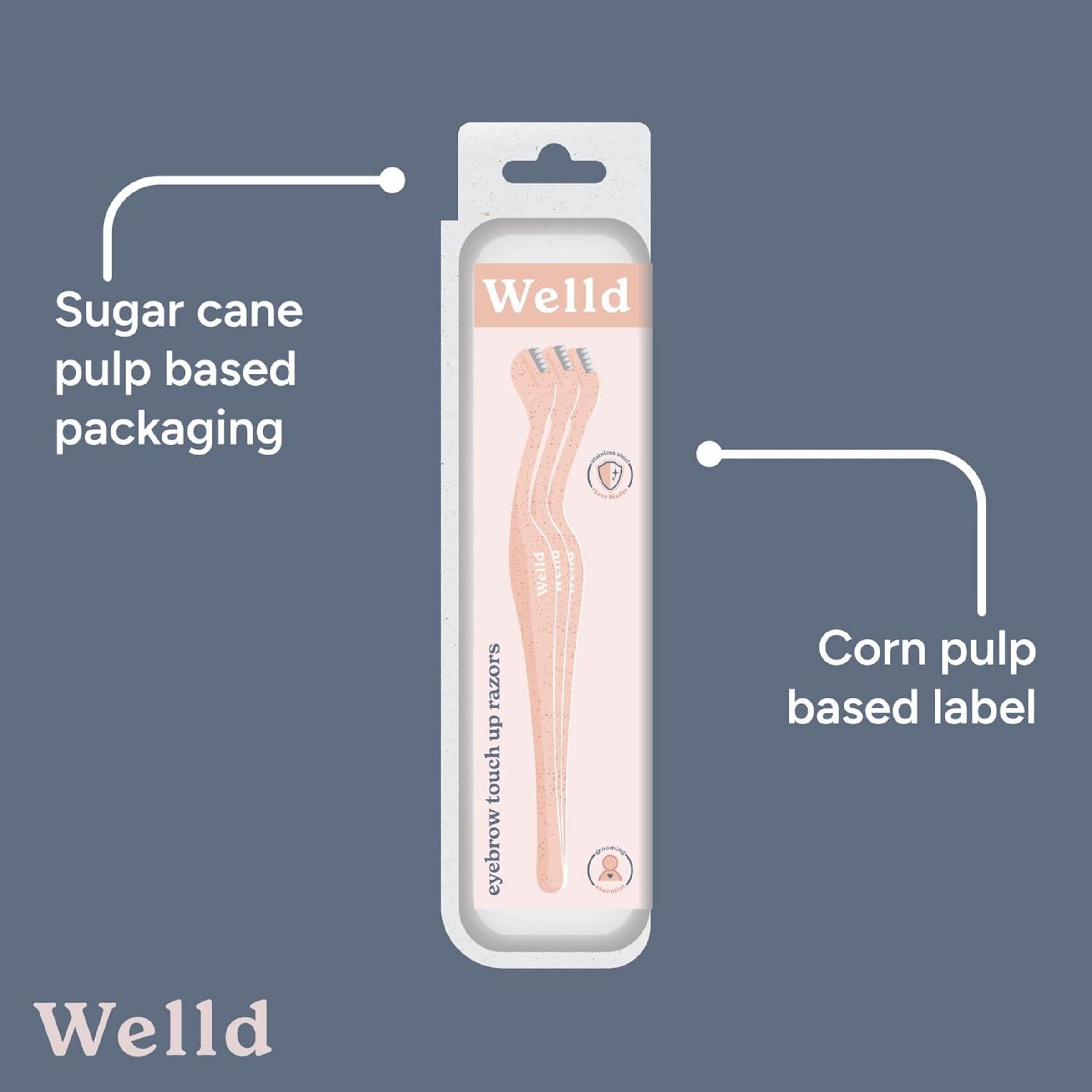 Welld Eyebrow Touch Up Razors, Precision Control For Removing Unwanted Facial Hair And Dermaplaning, Dermaplane Blade For Face, Stainless Steel, Dispossable, Ideal For Men And Women, Pack of 3