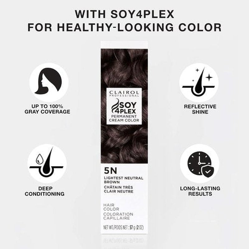 Clairol Professional Permanent Cream Hair Color - 100% Gray Coverage | Deep Conditioning in Blonde, Brown, Black & Red-Violet Shades