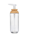 Full Circle Soap Opera Recycled Glass Soap & Lotion Dispenser - 12-Ounce Clear with Bamboo Lid