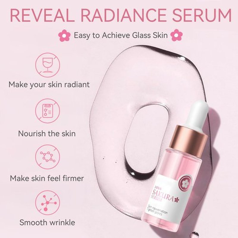 Skincare Set Sakura Teen Girls Gifts - Skin Care Set - Skincare for Teens 10-12 Hydrating - Travel Size Facial Kit for Women with Cleanser,Serum,Cream,Bunny Headband,Cleansing Brush（5pcs）