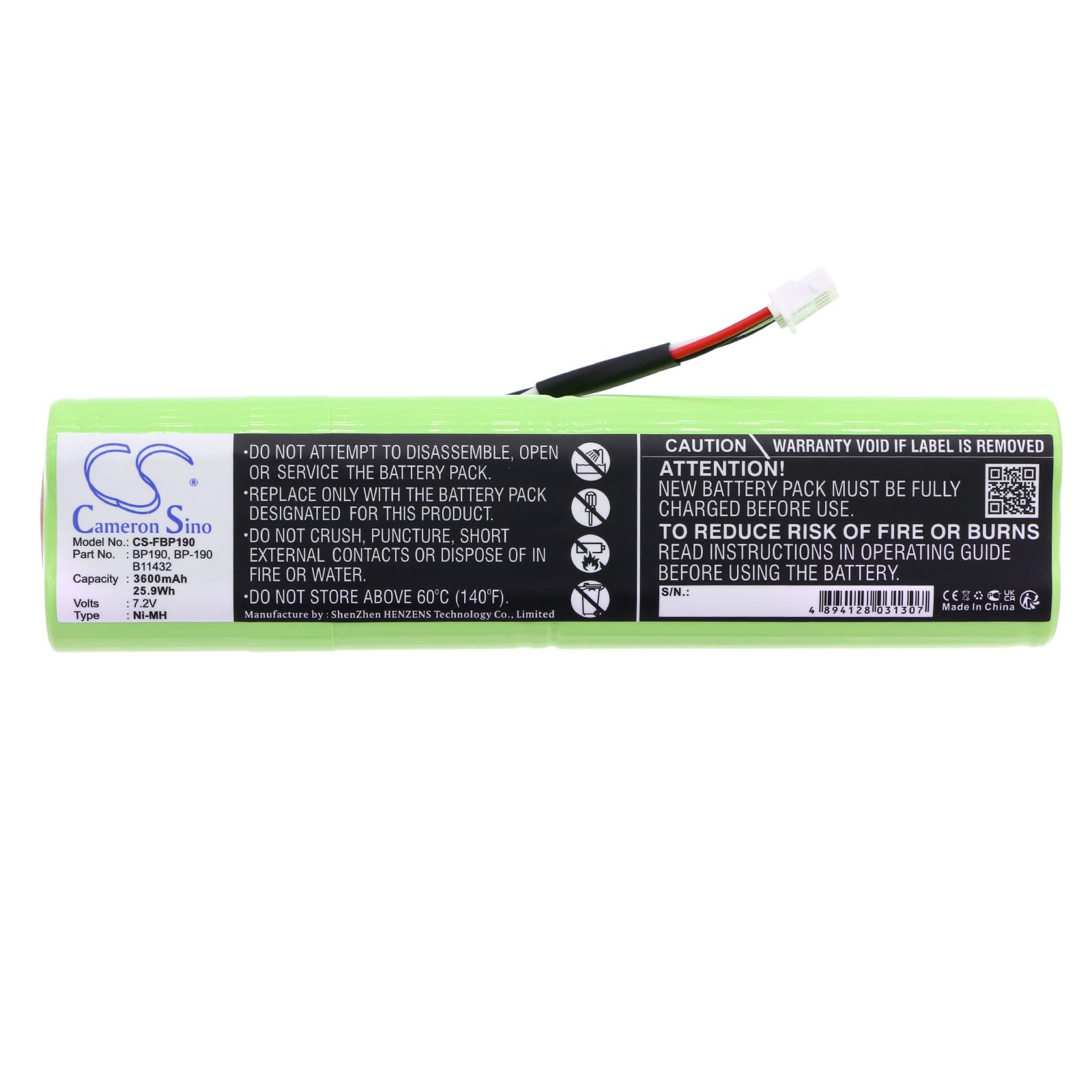 Battery for Fluke Scopemeter 192, 192B, 196, 196B, 196C, 199, 199B, 199C, Analyzers 433, 434, 435