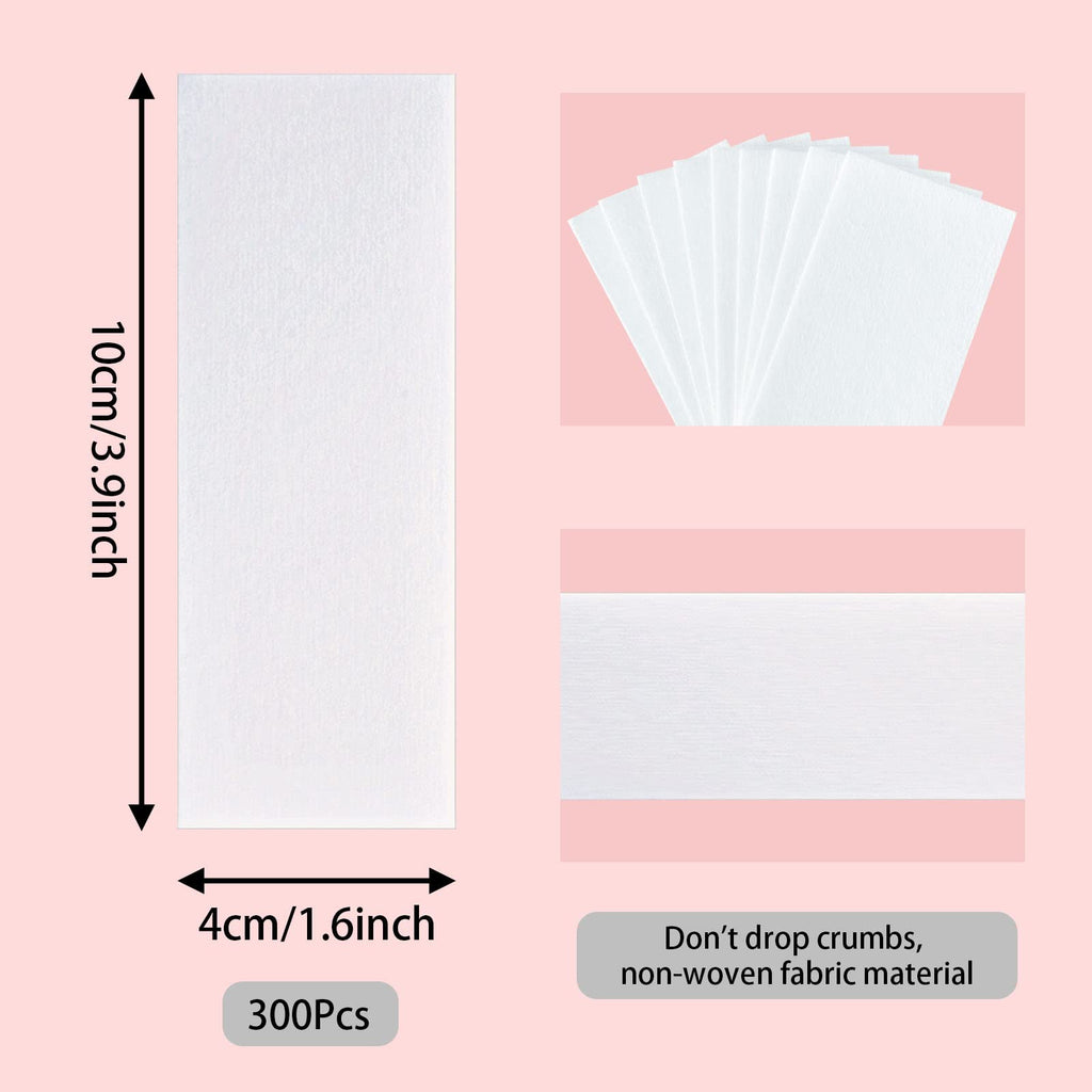 SEPGLITTER 300 Pcs Wax Strips for Hair Removal, 1.6 x 3.9 Inch Wax Paper