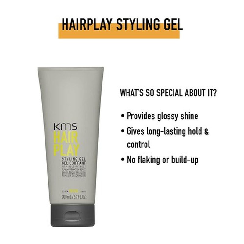 KMS HairPlay Styling Gel - Strong Hold & Flexible Finish | Ideal for All Hair Types