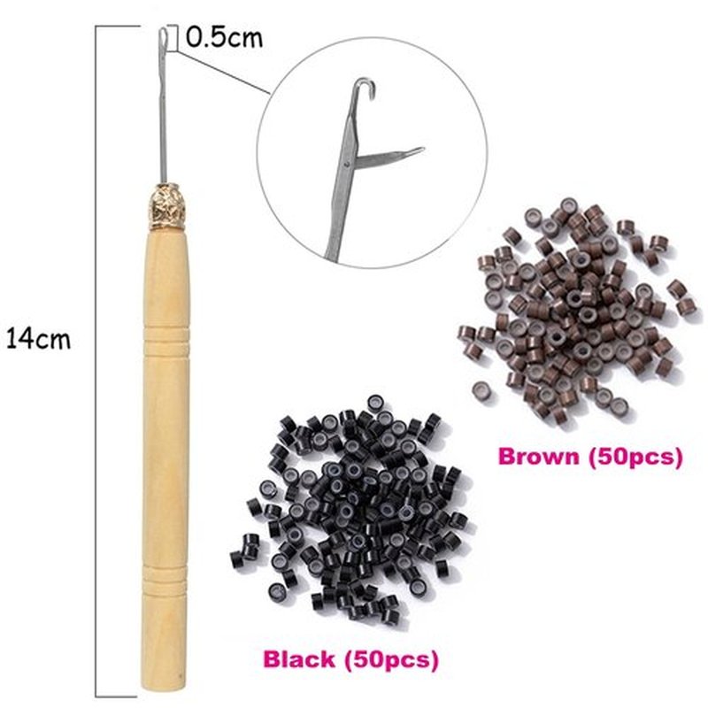 Black Hair Tinsel Kit with Tool 6pcs 1200 Strands Glitter Tinsel Hair Extensions Heat Resistant Sparkling Shiny Fairy Hair Accessories for Women Girls Kids 47Inch