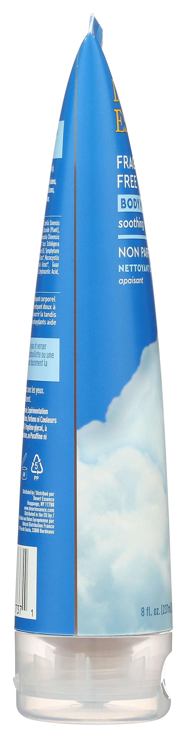 Desert Essence Fragrance Free Body Wash Sensitive Skin-Friendly Plant-Based Cleanser with Organic Aloe, Green Tea & Jojoba Oil - Nourishing Antioxidants - Vegan, Gluten-Free, Cruelty-Free - 8oz