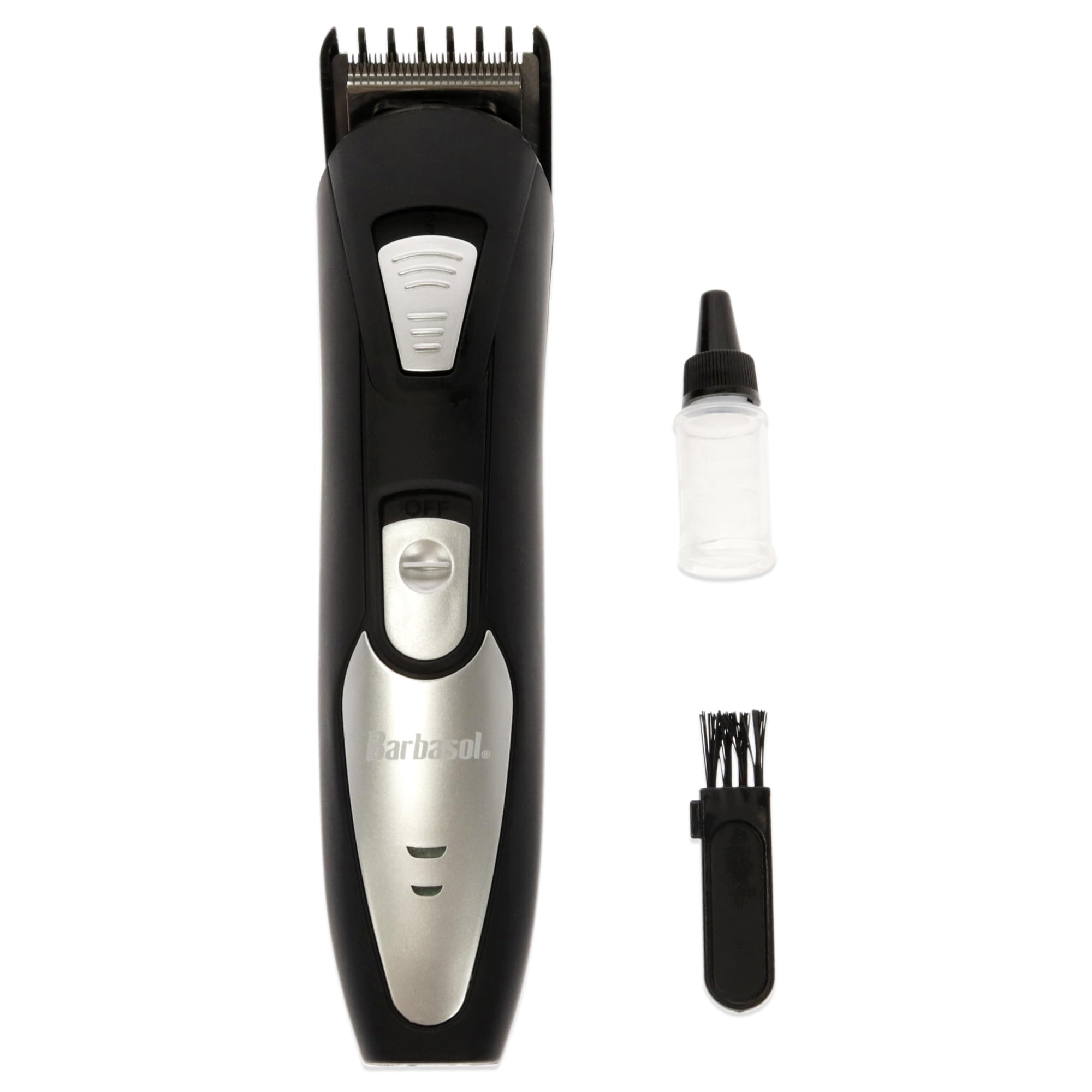 Barbasol Rechargeable Electric Beard Trimmer with Stainless Steel Blades and Adjustable Settings