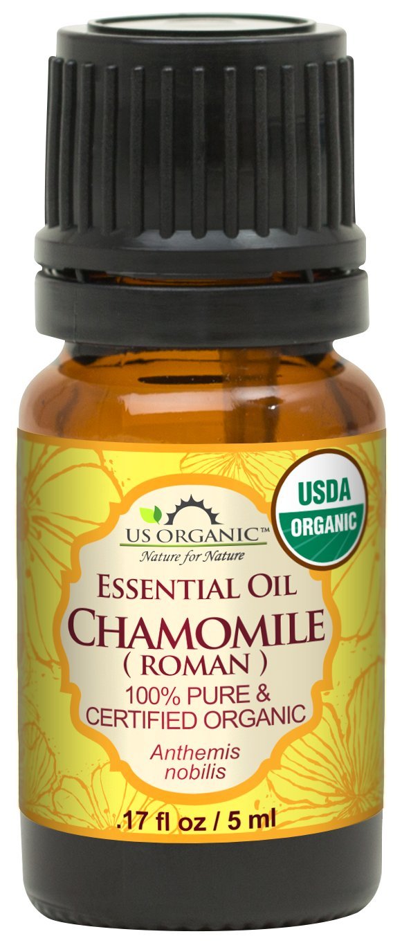 US Organic 100% Pure Chamomile (Roman) Essential Oil - USDA Certified Organic, Steam Distilled - W/Euro Dropper (More Size Variations Available) (5 ml / 1/6 fl oz)
