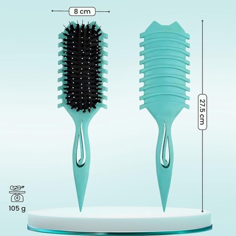 Skiennix Curl Defining Brush - Effortless Detangling & Styling Tool for Curly Hair | Reduces Frizz, Green