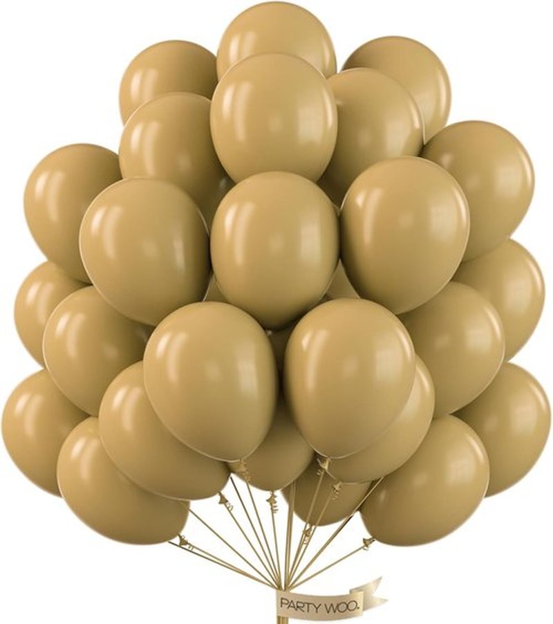 PartyWoo Tan Balloons - 100 Pcs 12 Inch Light Brown Latex Balloons for Weddings & Celebrations