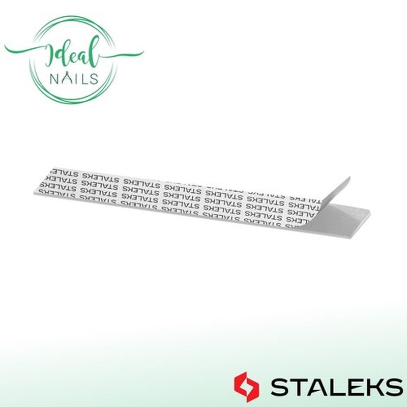 STALEKS PRO Expert 20 Disposable White Straight Nail File Abrasives (100 Grit, 30 Pcs) – Soft Foam Layer for Artificial Nail Shaping (140x18mm)