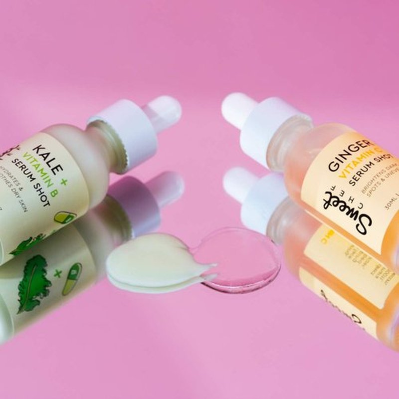 Sweet Chef Kale + Vitamin B Serum Shot - Hydrating Antioxidant-Rich Facial Serum with Vitamin B + Aloe Vera for Moisturizing + Soothes Dry Skin for a Radiant Glow - Vegan (30ml / 1 fl oz)