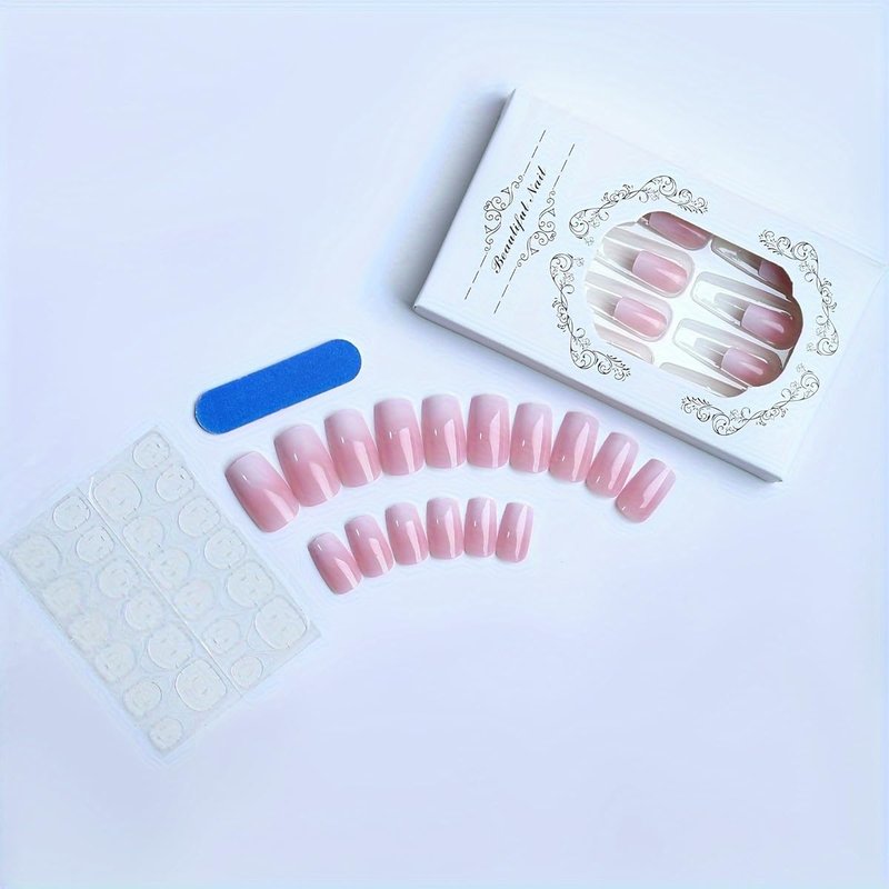 ZNCRSISTY Press on Nails Short - 2 Set Fake Nails with 30pcs Summer Press on Nail Almond and 24pcs Pure False Nails, Acrylic Nails with 3D Flower Designs, False Nail for Women Girls Kids