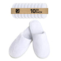 QatmMkt 10 Pairs Disposable Guest Slippers, Coral Fleece One Size Slippers