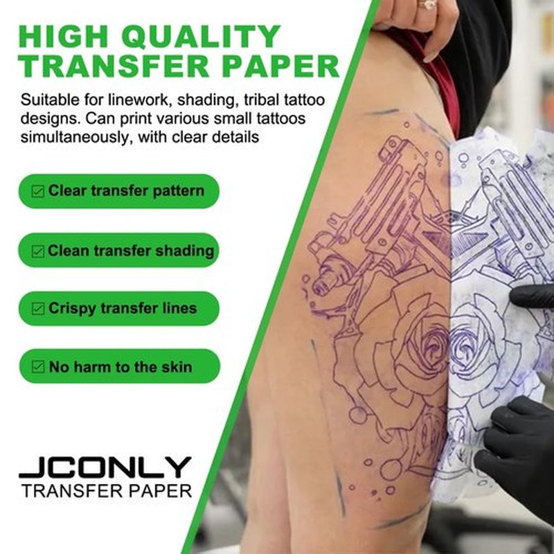 3MM Fake Skin with Transfer Paper - Jconly 35pcs Fake Skin Transfer Paper Kit,5Pcs Tattoo Thick Practice Skin with 30Pcs Tattoo Paper Stencil Paper
