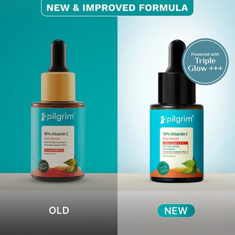 Pilgrim 10% Vitamin C Face Serum - Anti-Aging Formula with 5% Niacinamide & Kakadu Plum | Reduces Fine Lines & Boosts Radiance | 1.01 Fl Oz (30ml)