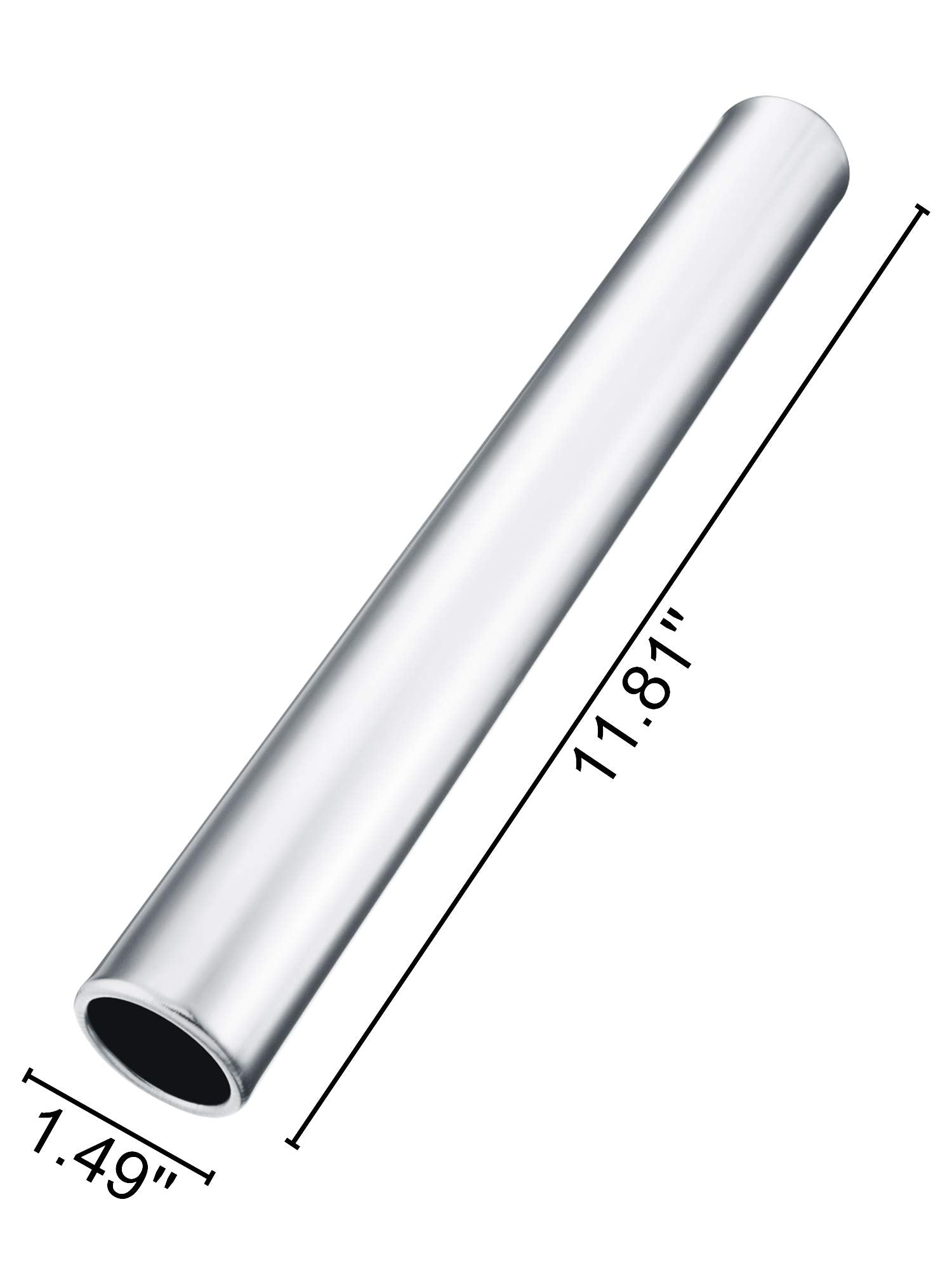 Zhehao 5 Pcs Track Batons for Relay Aluminum Running Field Race Batons for Students, Office, Clark, Outdoor(Silver)