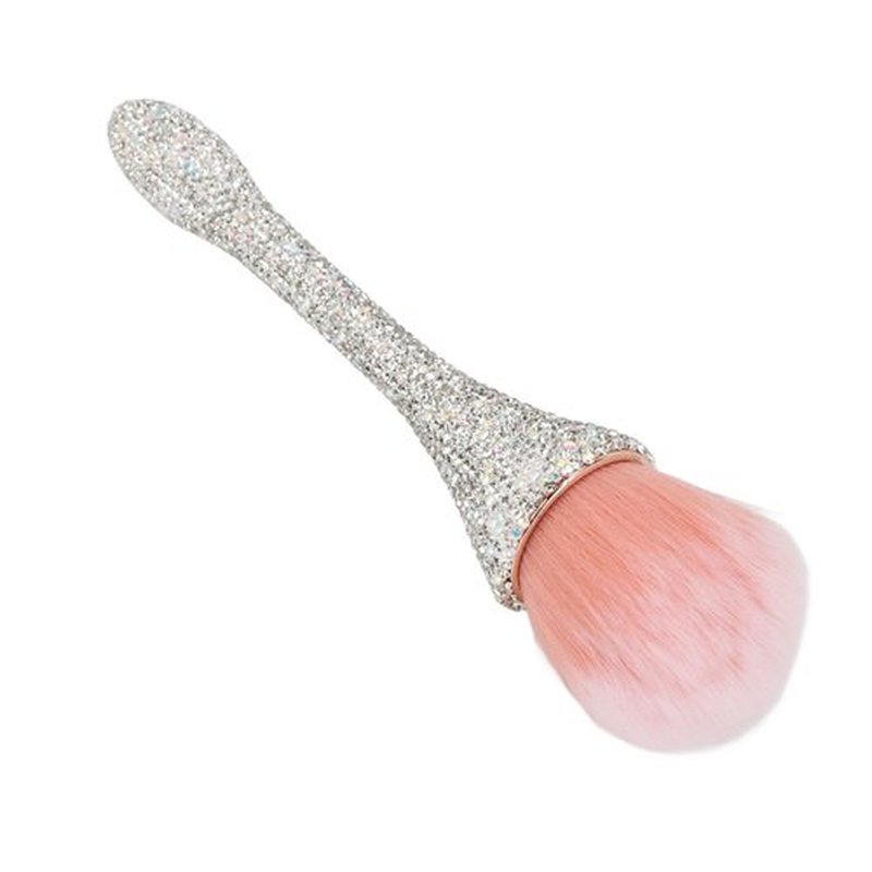 Dioche Professional Nail Art Dust Brush, Nail Art Dust Powder Cleansing Brush, Remover Brush, Nail Art Brush Manicure BrushTool for Dust Removal, Blush (White)
