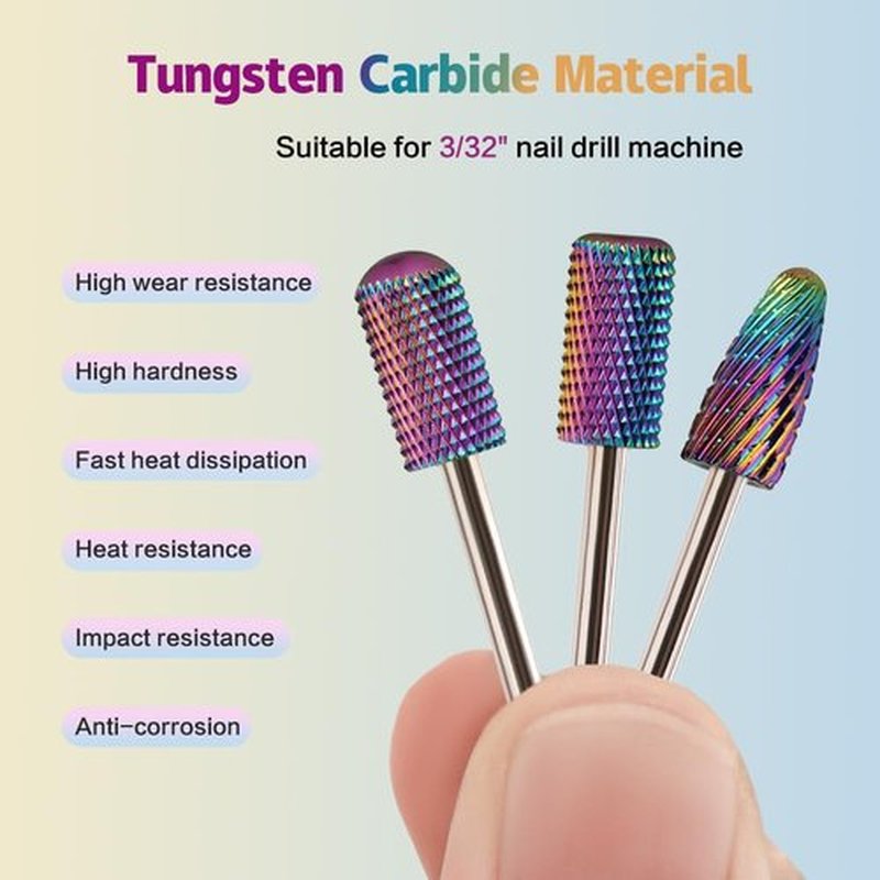 13PCS Professional Carbide Nail Drill Bits Set, Various Grits 3/32” Shank Diamond Dusted Manicure Pedicure Drill Bits with Brush for Acrylic & Gel Nails Remove,Salon & Home Use