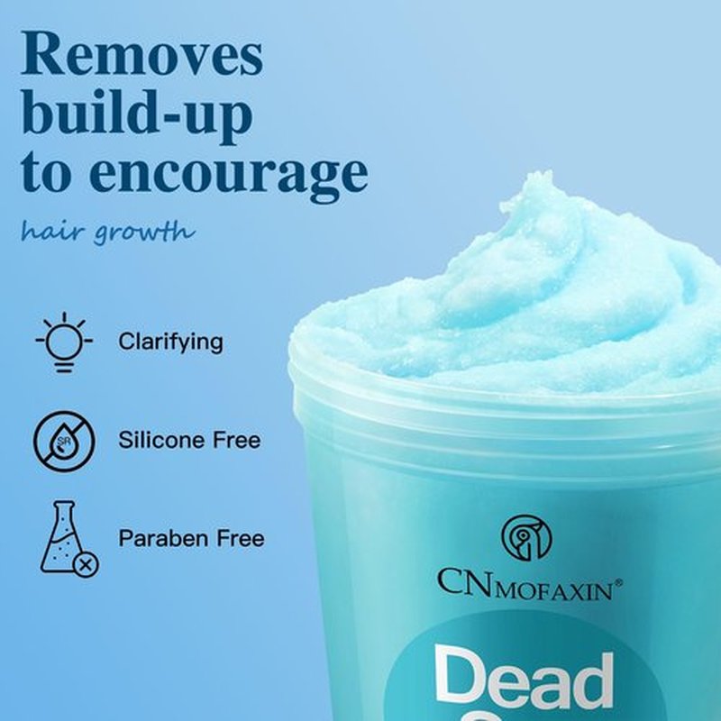 CNMOFAXIN Dead Sea Salt Scalp Scrub, Clarifying Scrub with Herbal Essences, Scalp Exfoliator for Oily Scalp, Dandruff & Build-Up Remover, Itchy Scalp Relief Hair Treatment, Nourishing Detox Hair Care