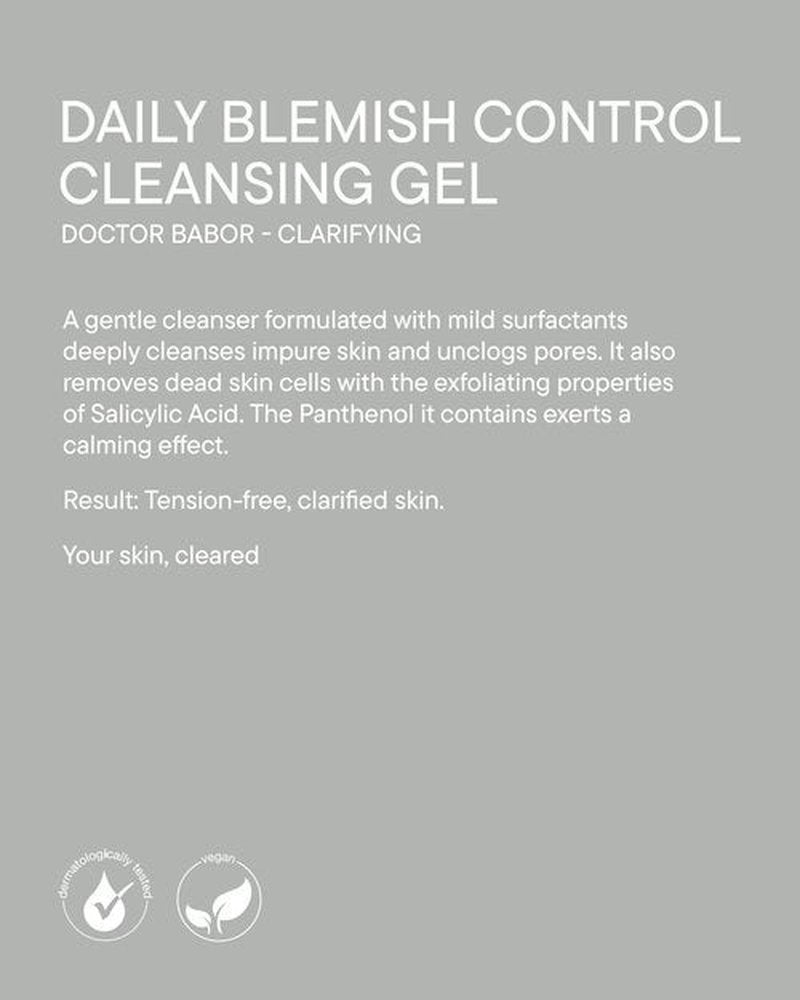 BABOR DOCTOR Daily Blemish Contorl Cleansing Gel with Salicylic Acid for Oily Skin, Deep Pore Cleanser to Help Reduce the Appearance of Blemishes
