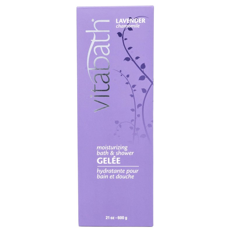Vitabath Lavender Chamomile Moisturizing Bath & Shower Gel Wash Calming & Hydrating Botanical Skin-Softening Skincare, Body Cleanser & Foaming Gelee - 21 oz