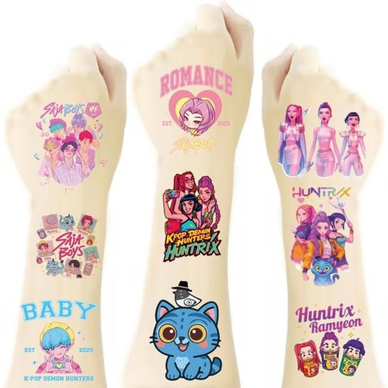 40Pcs Korean Idol Demon Hunters Temporary Tattoos for kids,Goodie Bag Stuffers Party Supplies Birthday Decoration Gifts for Girl Boys Home Activity Class Prizes Carnival Christmas Rewards