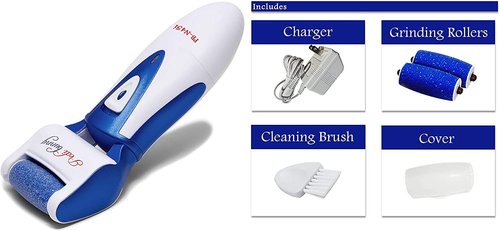 Electric Foot Callus Remover - Rechargeable Electronic Foot File - Professional Pedicure Tools with 3 Rollers - Foot Scrubber for Dry Cracked Feet and Dead Skin - Foot Sander for Men and Women