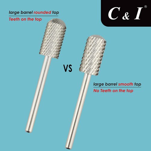 C & I Rounded Top Nail Drill, Large Barrel Edition, E-File Head for Nail File Machines, Design for Quick Remove Gel Nails (Ultra Coarse -4XC)