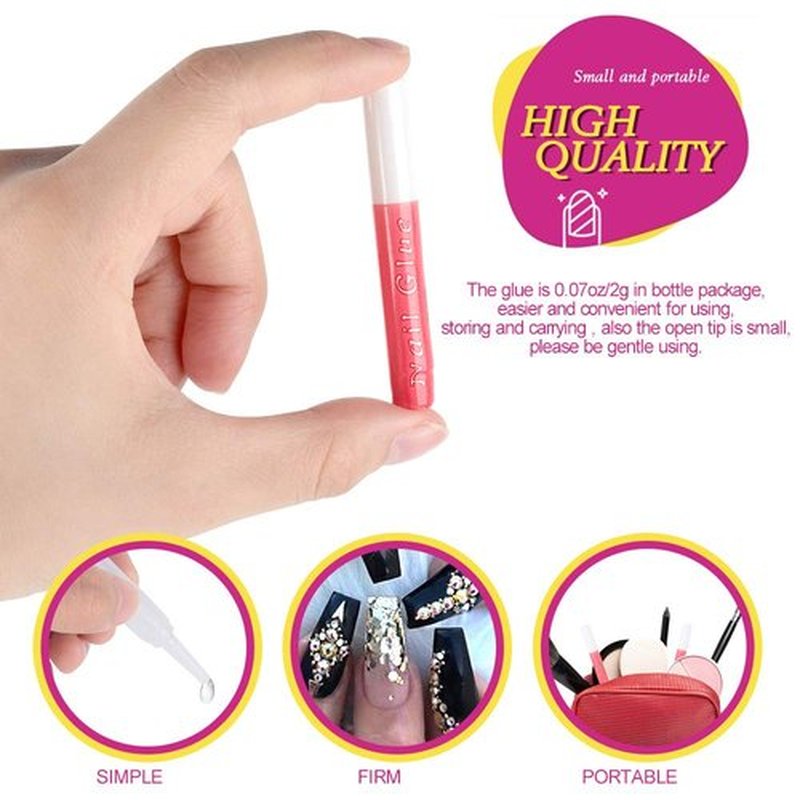 FANDAMEI 45 Pcs Nail Glue for Press Ons, 0.07 oz for Each Strong Nail Bond Glue for Nail Tips Acrylic Nails，Long-Lasting for Press On Nails
