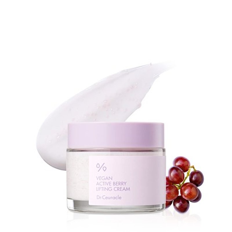 leegeehaam Dr.Ceuracle Vegan Active Berry Lifting Cream (75g / 2.64 oz.) - Antioxidant Moisturizer with Resveratrol Capsules and Vitamin A, Good for Hydration and Rejuvenation