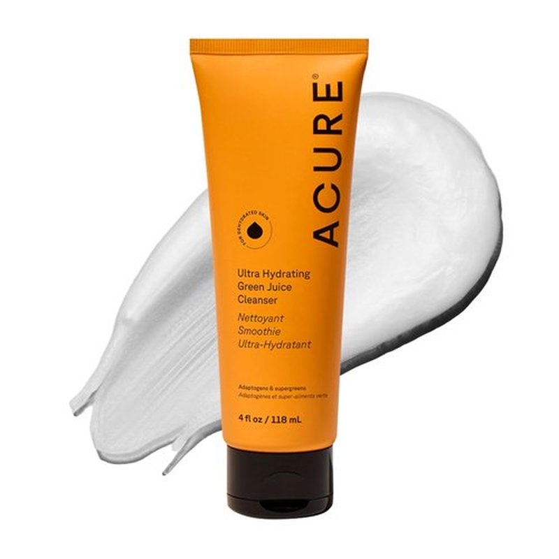 Acure Ultra Hydrating Green Juice Face Cleanser - Superfood Formula for Clean Skin | 4 Fl Oz