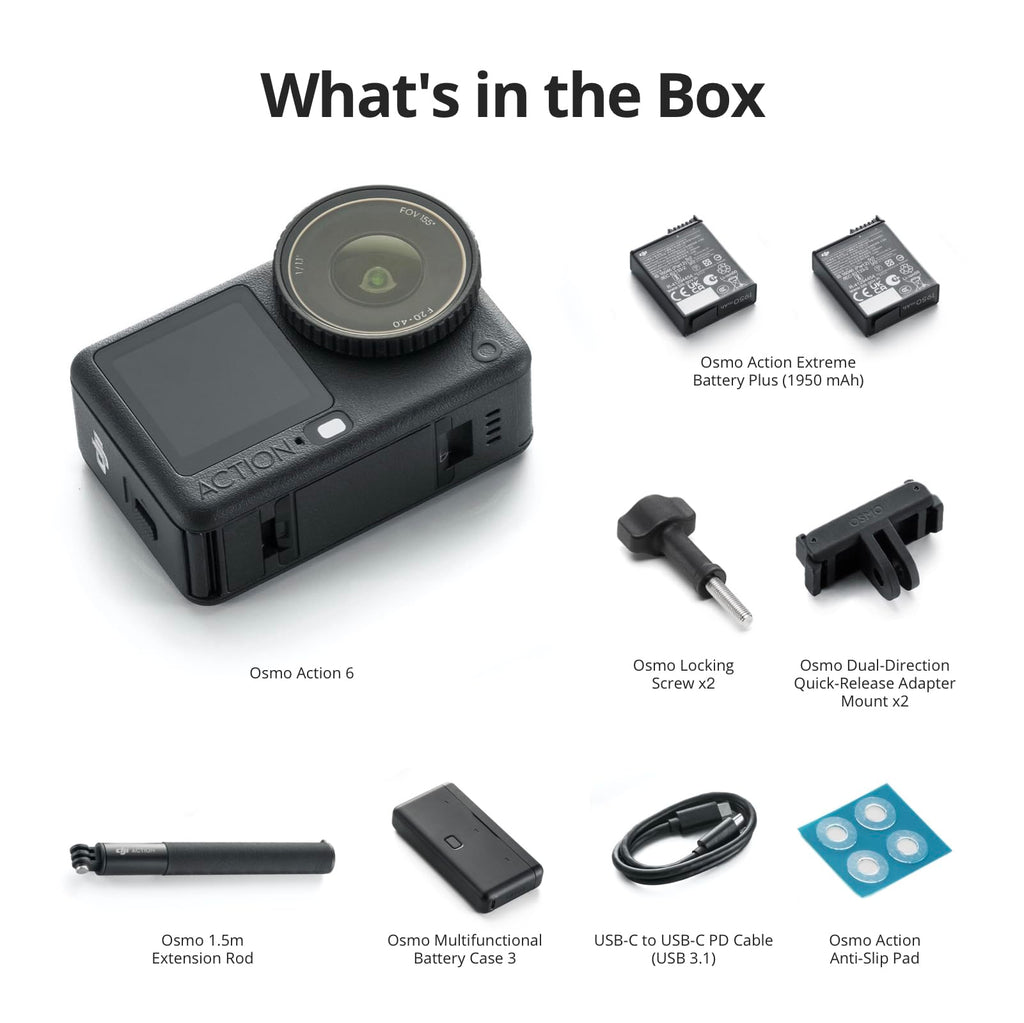 DJI Osmo Action 6 Enhanced Combo, 8K Waterproof Action Camera